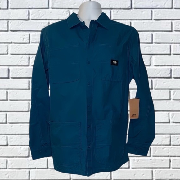 Vans Off The Wall Utility Shacket Men’s Medium Teal Blue NWT – Streetwear Layer - Picture 1 of 12
